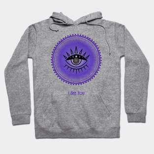 I See You. Third Eye, Meditative. Handmade Mandala. Hoodie